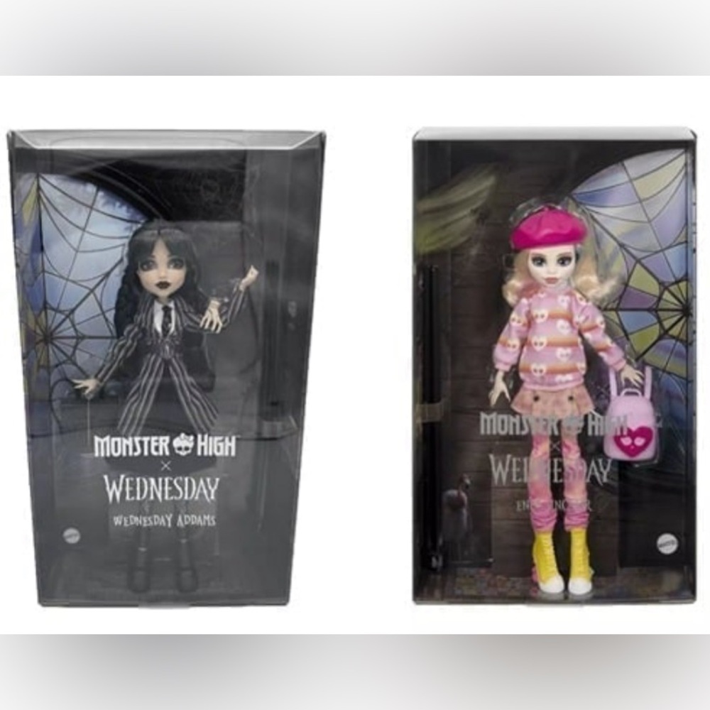Monster High X Wednesday Adams & Enid Sinclair Addams Family Fashion Doll NEW